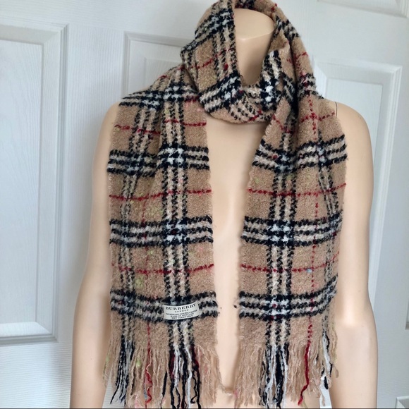 Burberry Nova Check Merino Boucle Fringe Scarf Aut - Picture 2 of 12